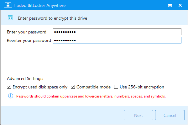 Enter BitLocker Password and Back Up Recovery Key