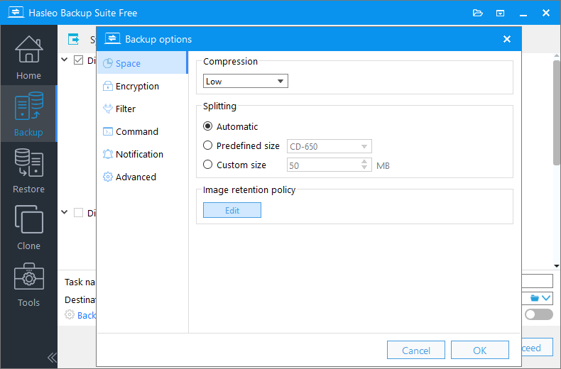 click image retention policy