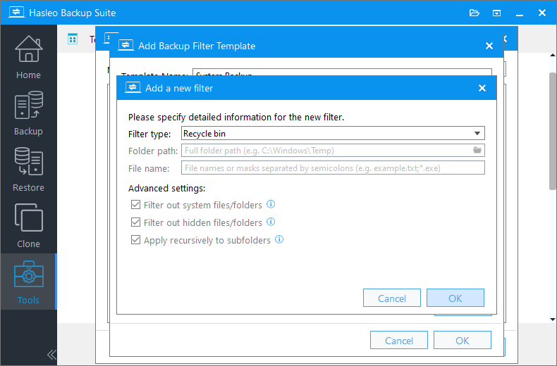 Select the filter type