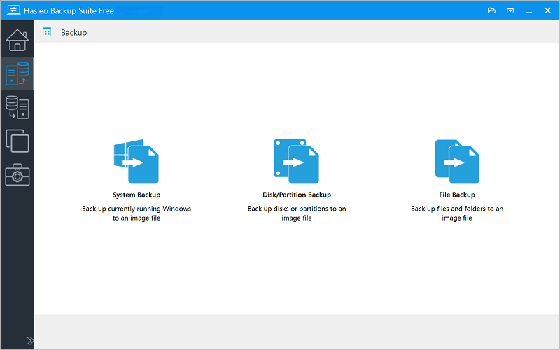 click system backup button