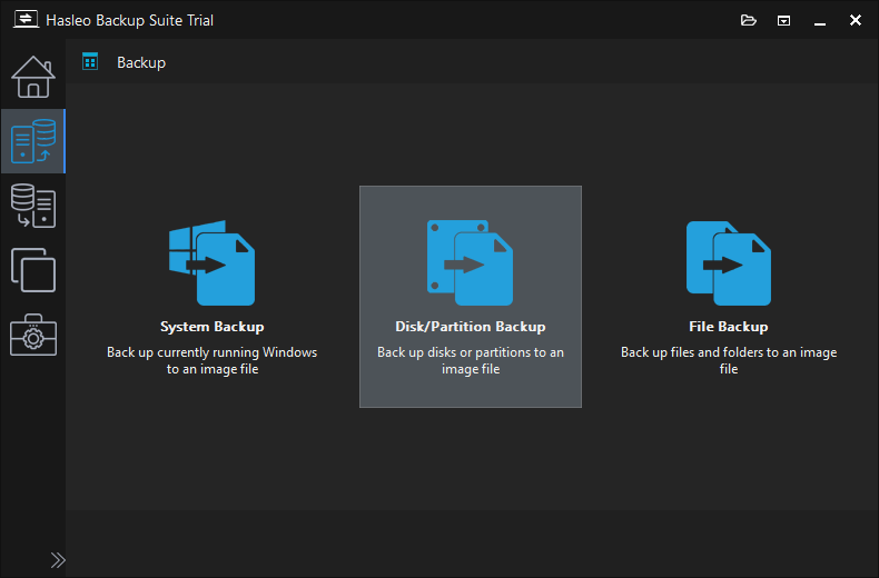 Click disk/partition backup