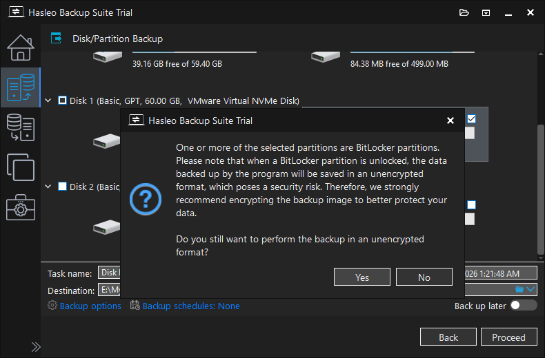 Prompt to enable image encryption