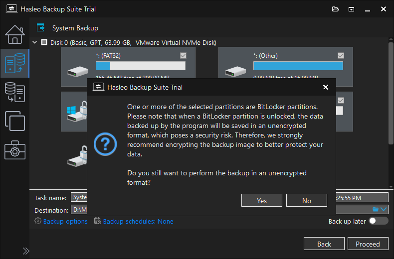 Prompt to enable image encryption