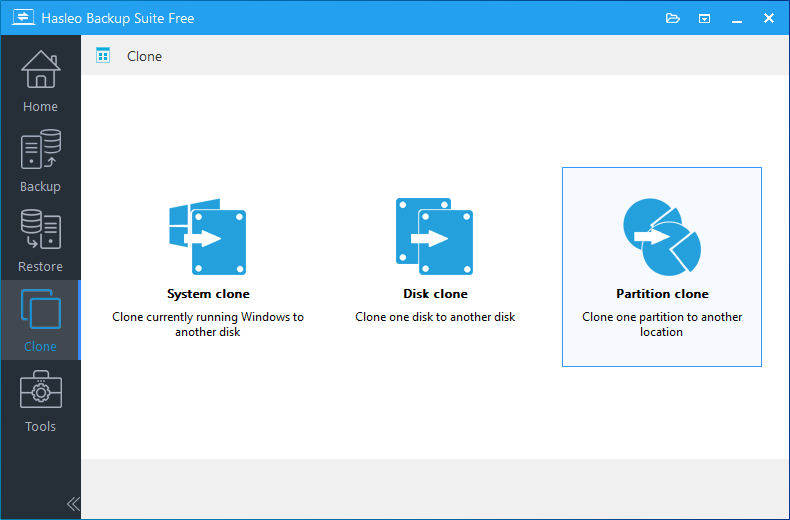 click partition clone