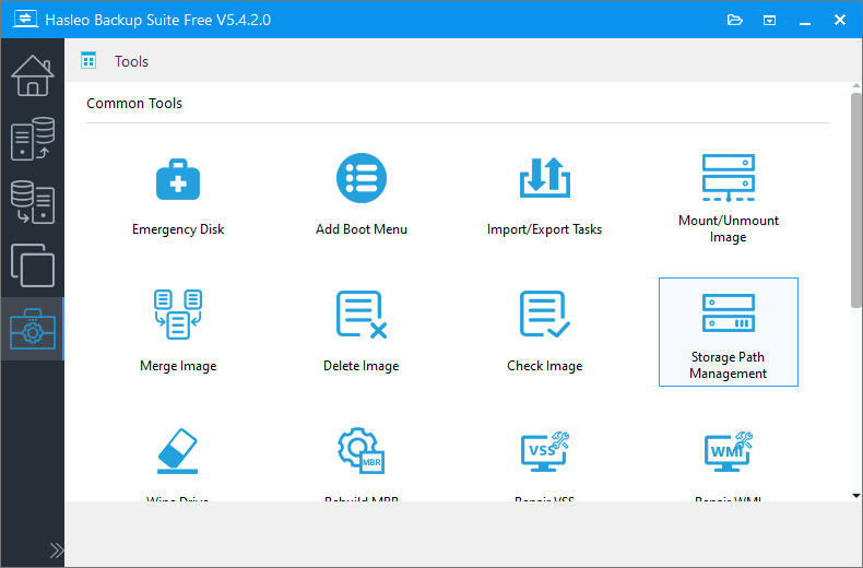 click storage path management