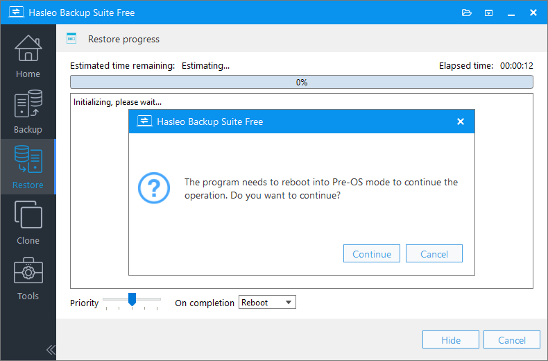 restart into pre-os mode