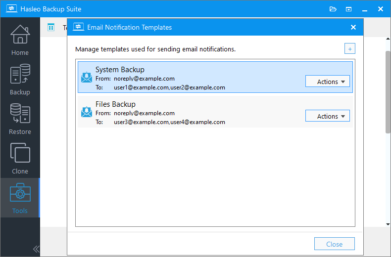 repeat the steps above to create multiple email notification templates