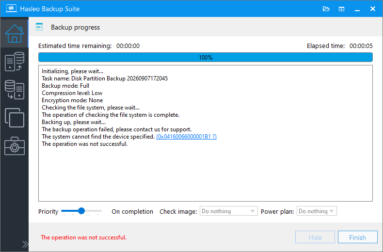 Error 0x1B1 of Hasleo Backup Suite