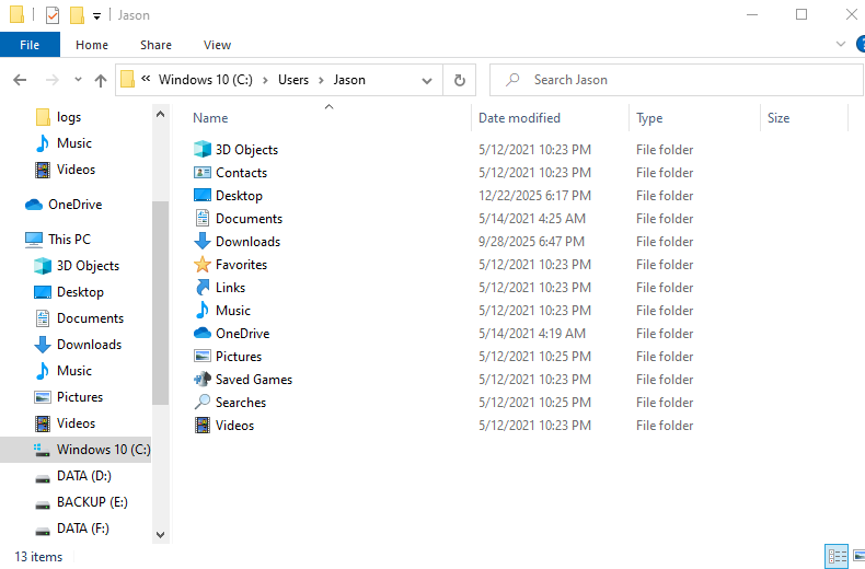 click c:\users\useryourname