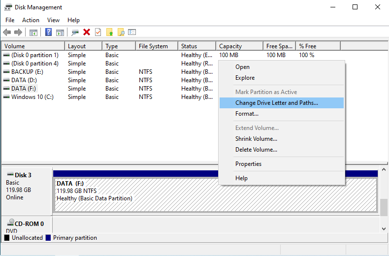 Change drive letter and paths