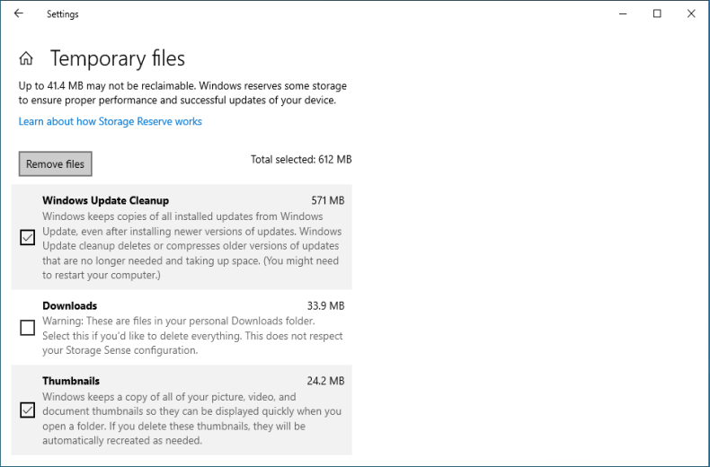 delete temporary files