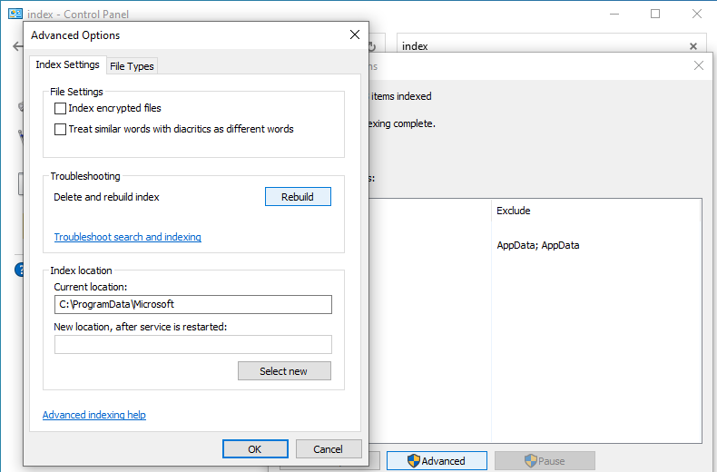 Rebuild Search Index