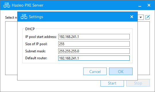 Configure network-interface for PXE server