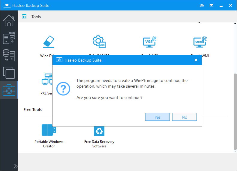 Need WinPE to start PXE Server Prompt