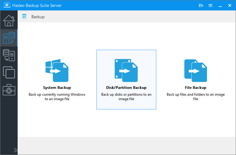 click disk/partition backup