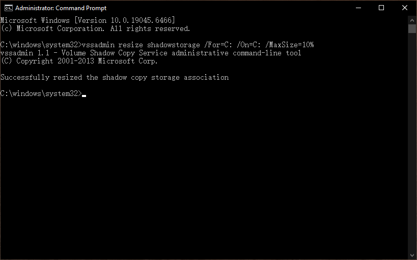 resize shadow storage