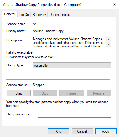 set service program start automatically
