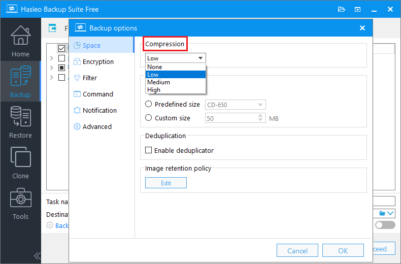 choose compression level