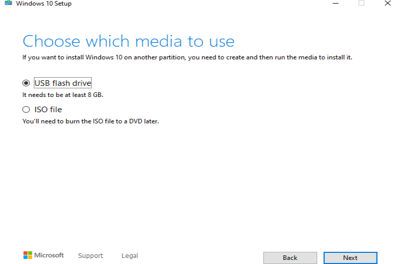 select usb as media