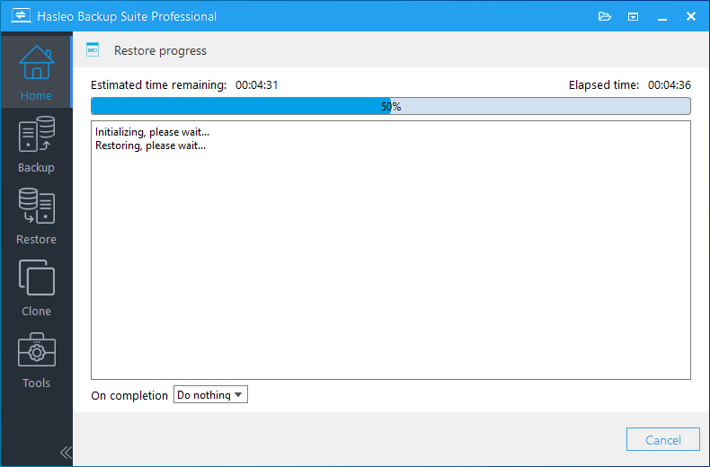 restore gpt system to mbr progress