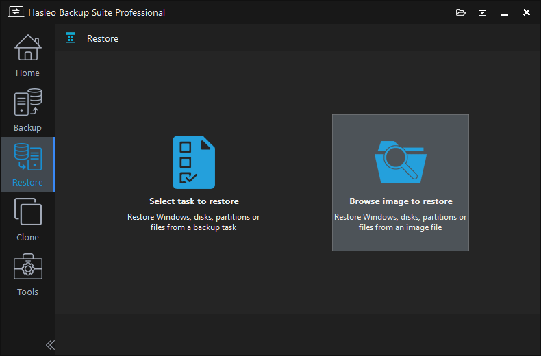 browse backup image to perform gpt system to mbr restore