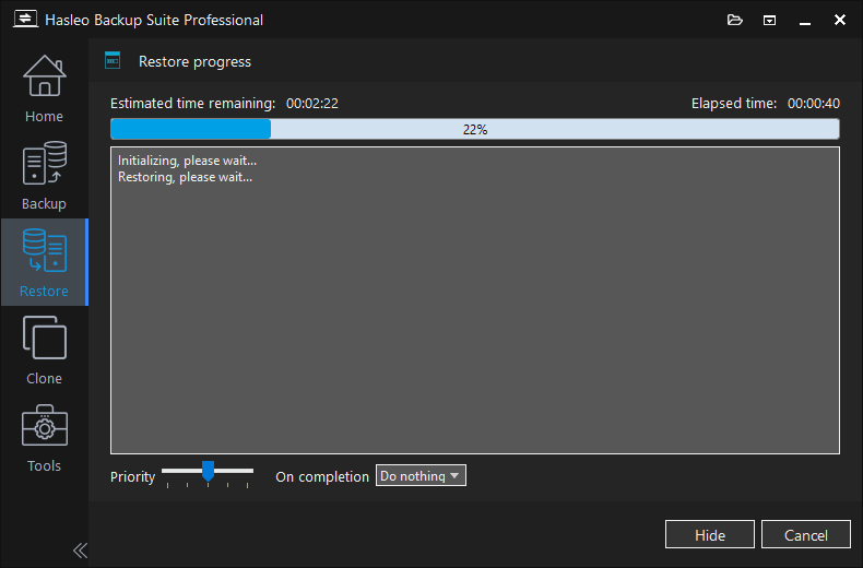 restore mbr system to gpt progress