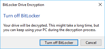BitLocker Drive Encryption Prompt