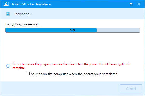 encrypting drive with bitlocker