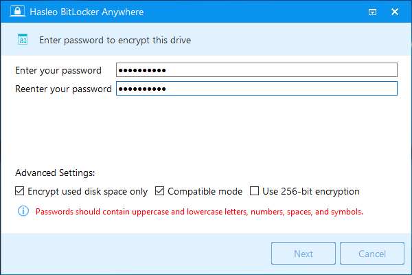 enter encrypt password