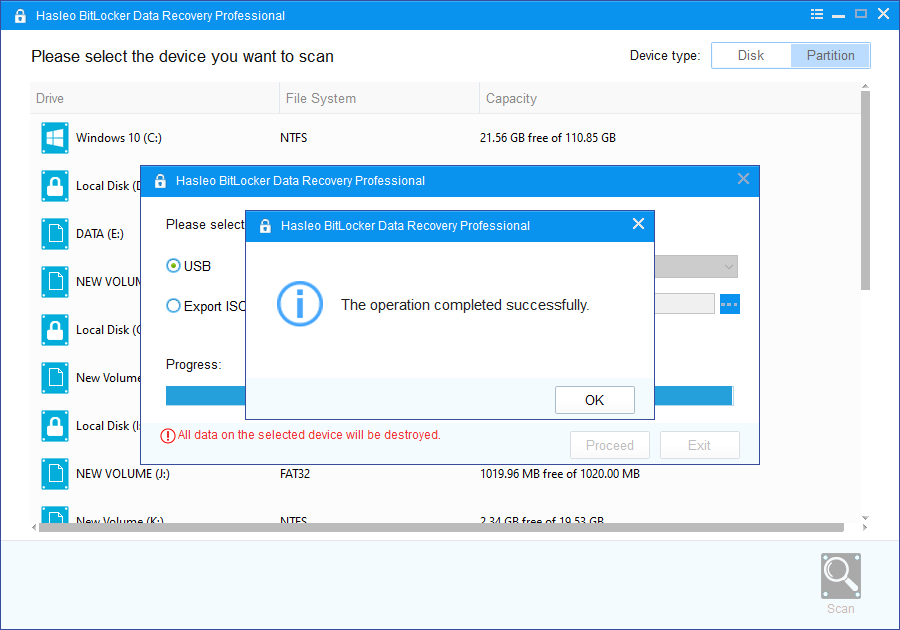 create BitLocker data recovery winpe bootable disk complete