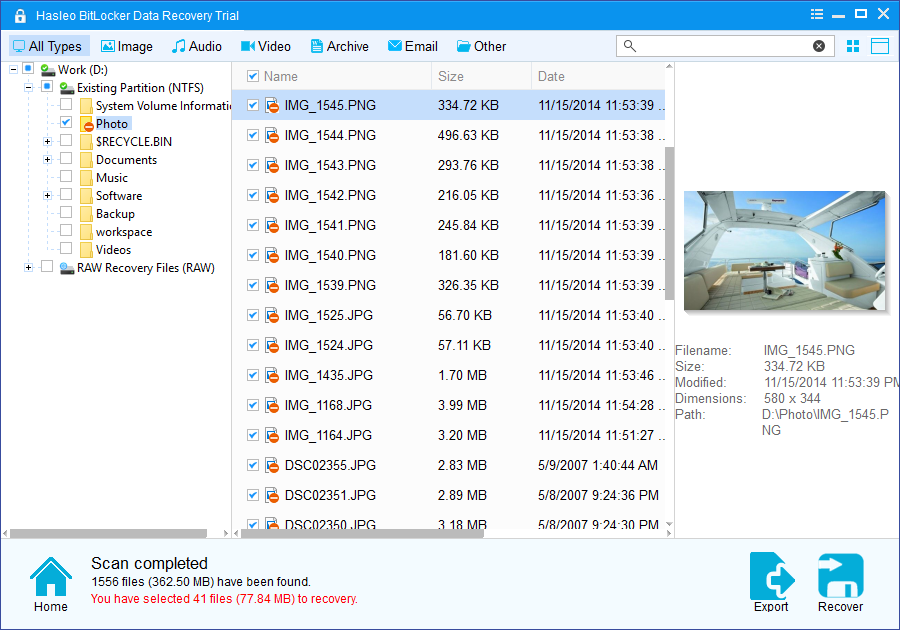 Hasleo BitLocker Data Recovery Trial screenshot