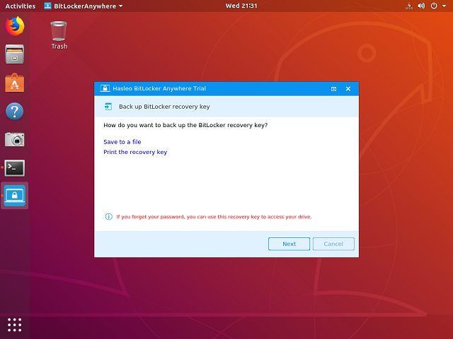 back up bitlocker recovery key