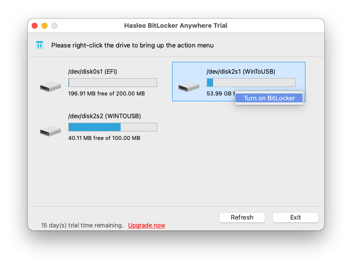 select the drive to encrypt