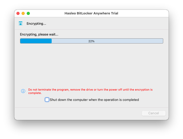 encrypting drive with bitlocker