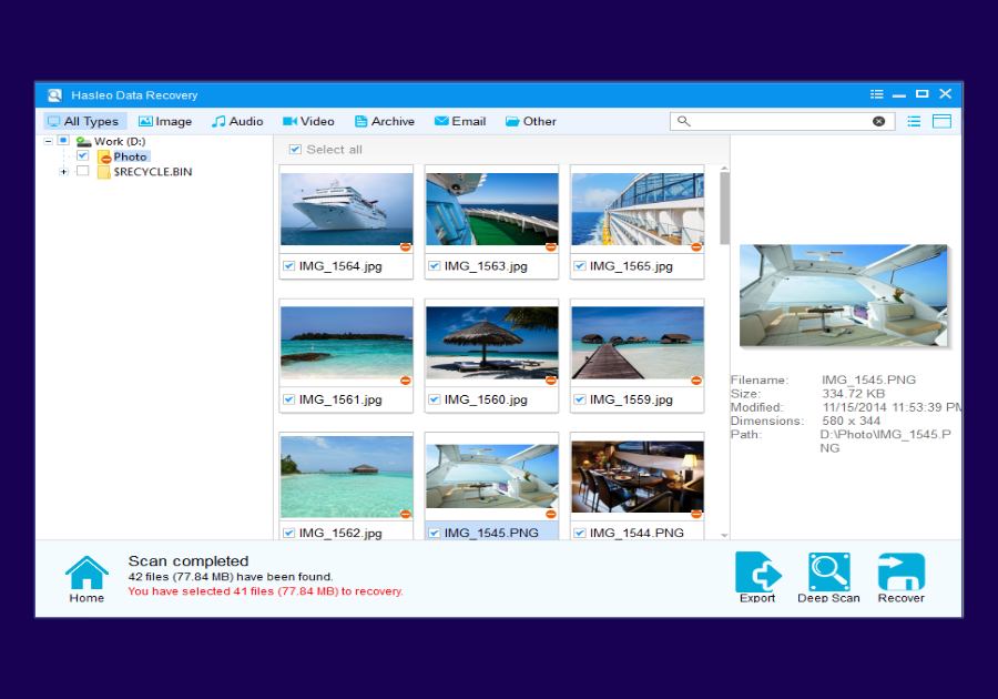 Preview and Select Files to Recover