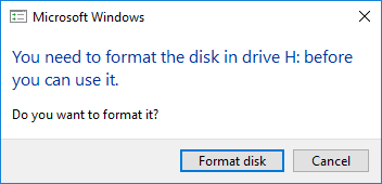 USB flash drive needs to format