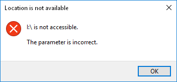 The parameter is incorrect