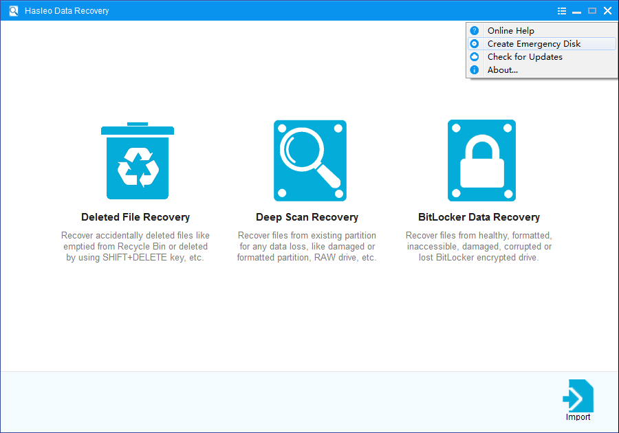 emergency disk menu