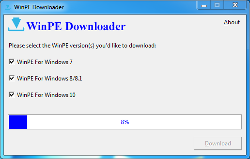 Downloading Windows PE