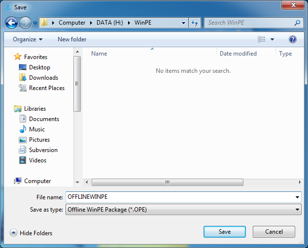 Save WinPE File