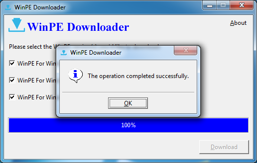 Windows PE Download Complete