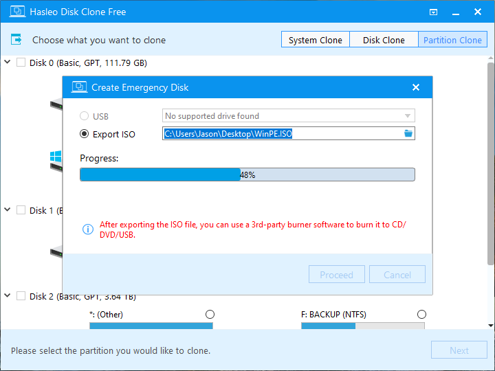 create bootable emergency disk