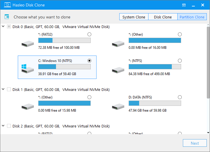 select source partition for delta clone