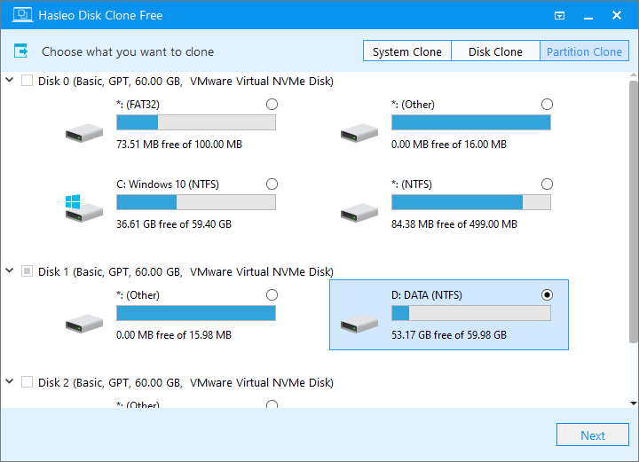 partition clone select source partition