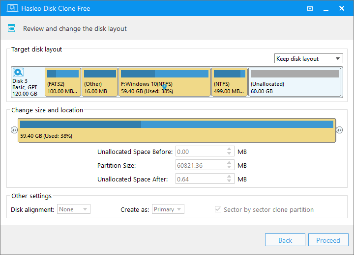 edit partition layout