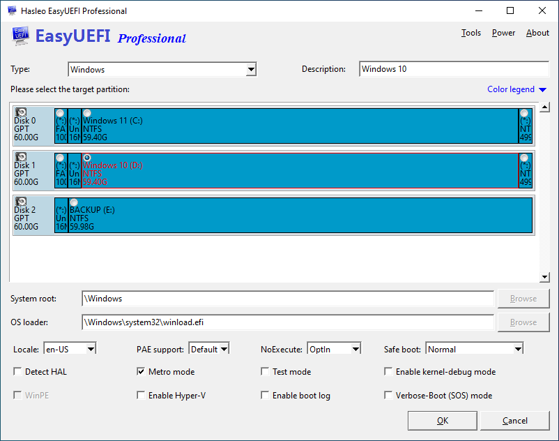 Create BCD boot entry