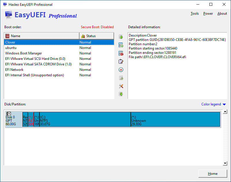 set clover as priority boot option