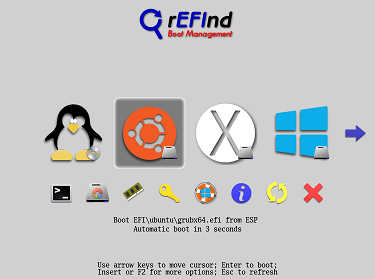 refind menu