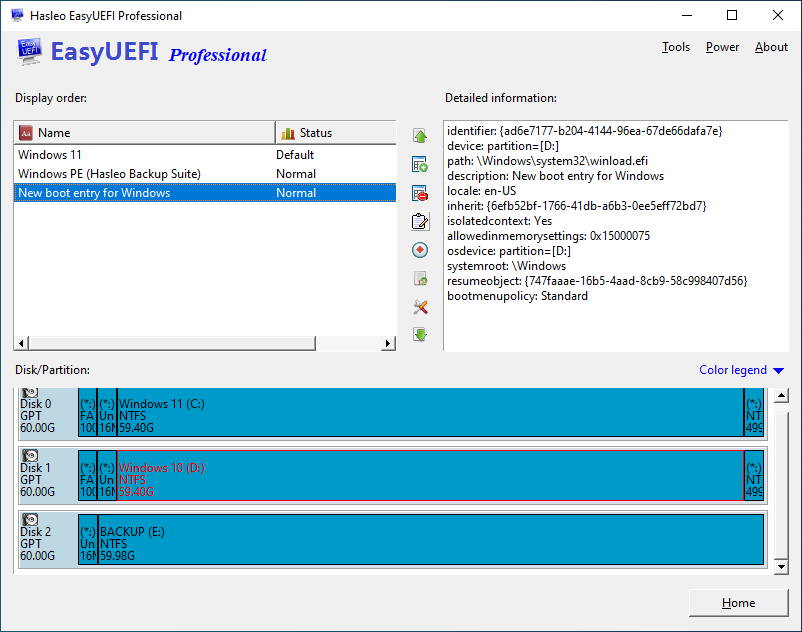 Select BCD boot entry to edit