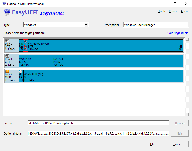 Select Target Partition and Create EFI Boot Entry